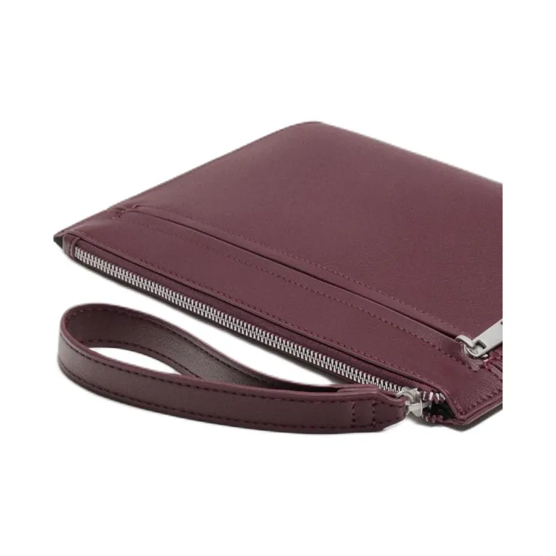 ZARA PU Envelope Bag, Clutch Men's Dark Red Color-2