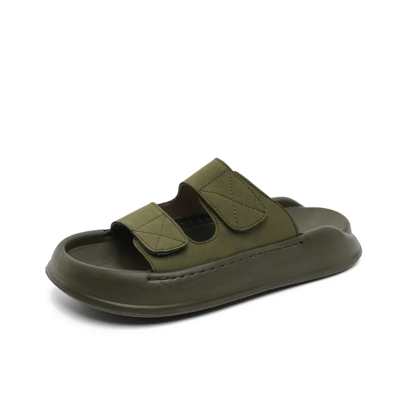 SOBB Slip Resistant Abrasion Resistant Cushioning Slide Slippers Men's Olive Green-0