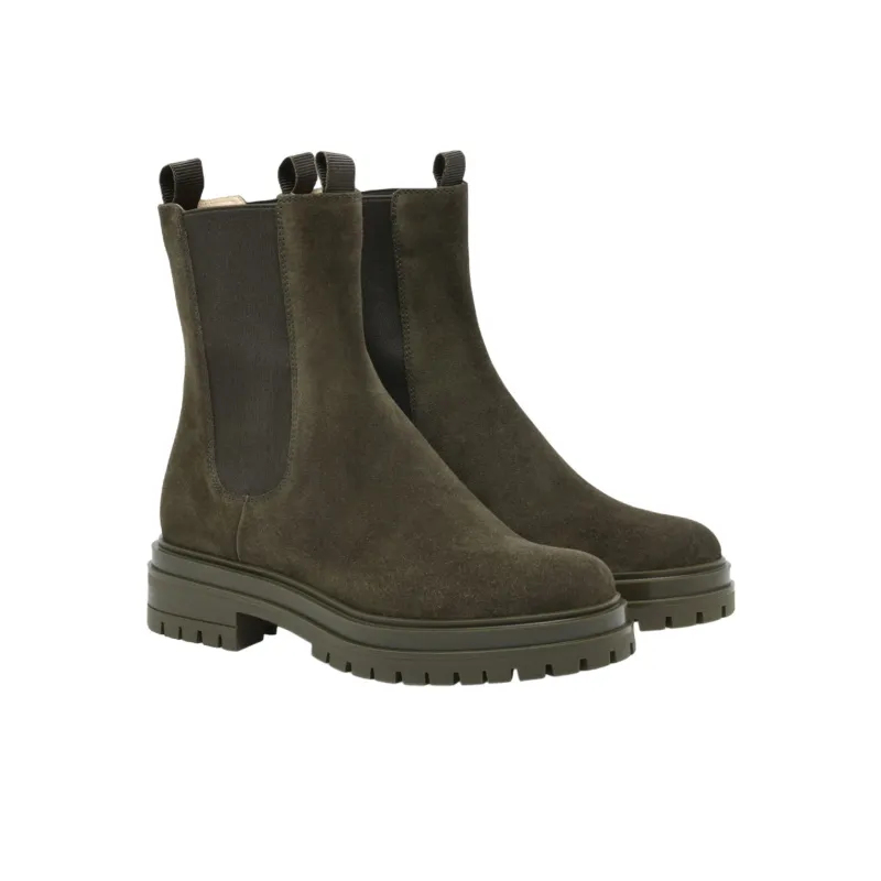 GIANVITO ROSSI Chester Short Chelsea Boots 4cm Women's Green-2