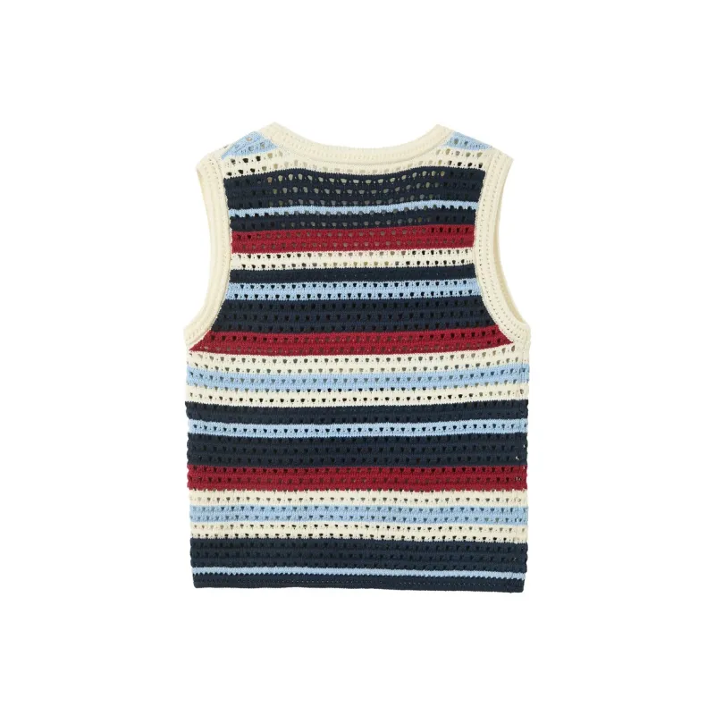 3COLOUR Knitwear Women's Navy Blue Stripes-1