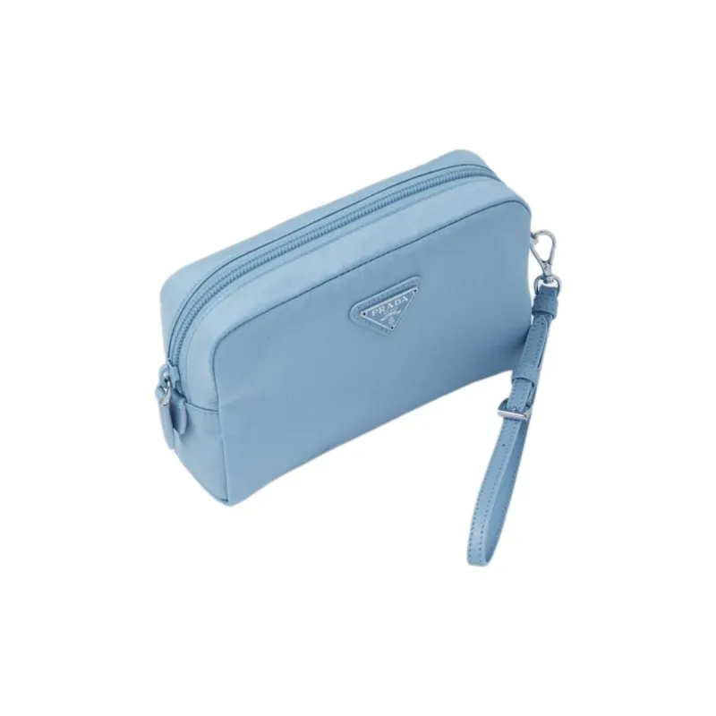 PRADA Re Nylon Recycled Nylon Clutch Women's Blue-1