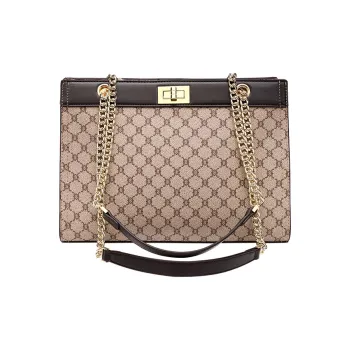 PESASRIE PU Shoulder Bag Women's Coffee
