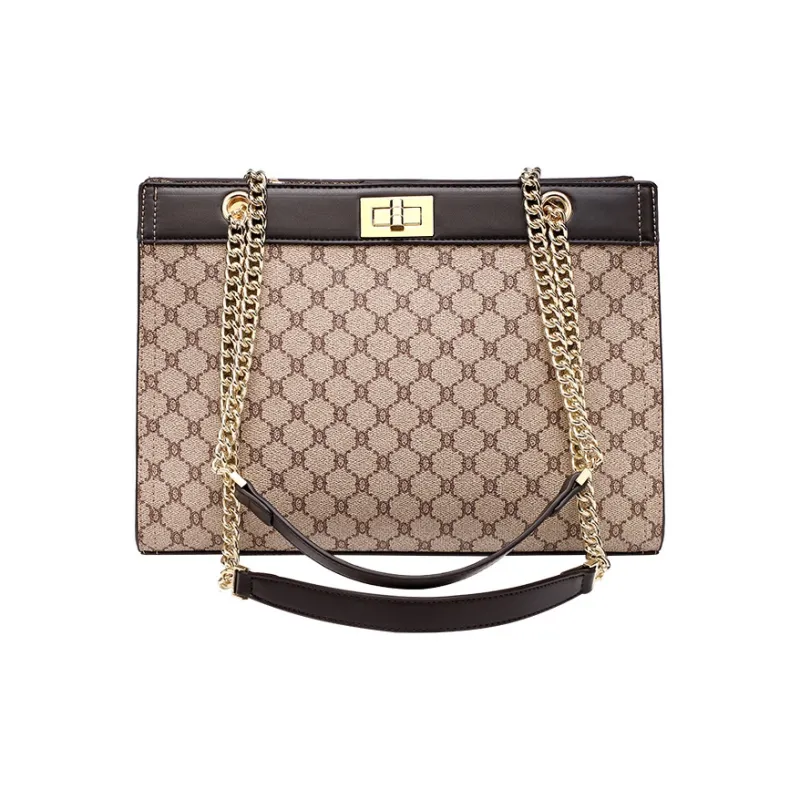 PESASRIE PU Shoulder Bag Women's Coffee-0