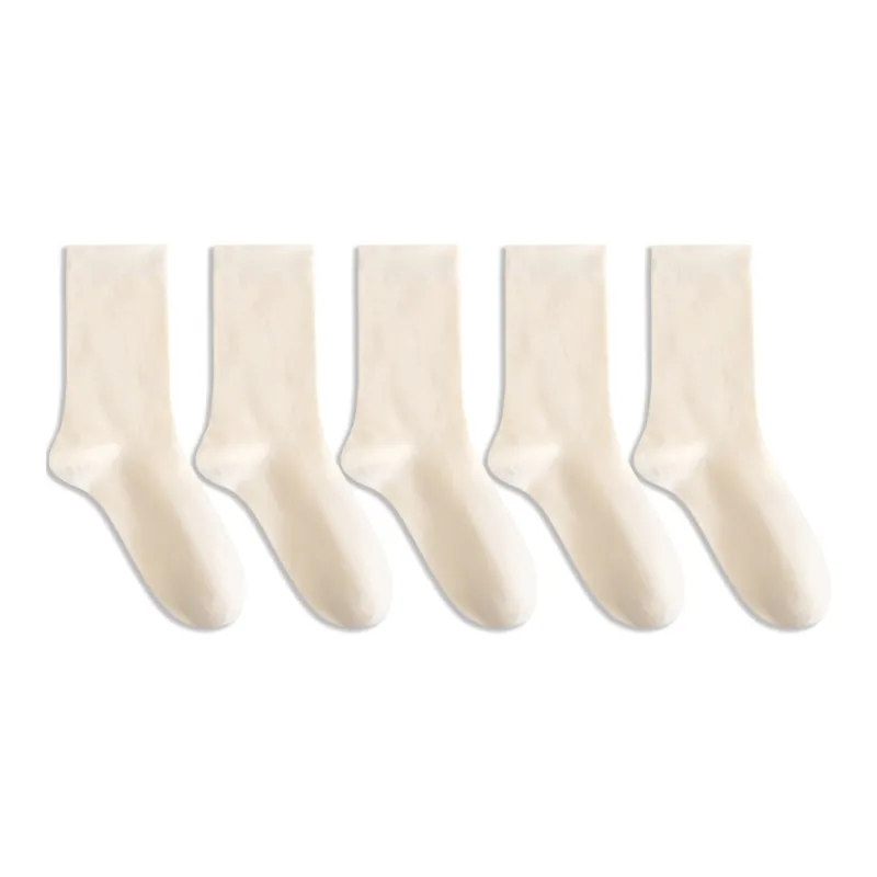 MIANWUQI Mid Calf Socks Women's 5 Pack-5