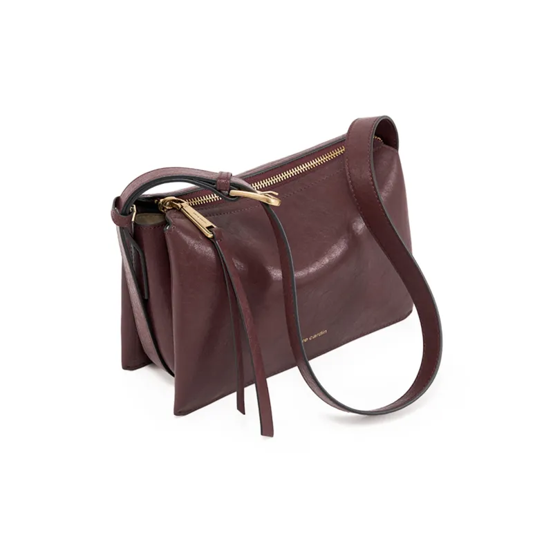 PIERRE CARDIN Top Grain Cow Leather Shoulder Bag, Crossbody Bag Regular Women's Black/Burgundy/Khaki-7