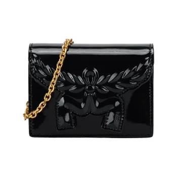 MCM Cow Leather Crossbody Bag, Wallet Women's Black
