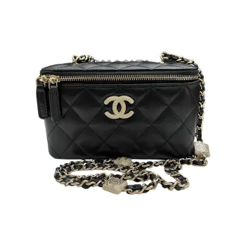 CHANEL Lambskin Shoulder Bag, Crossbody Bag, Handbag Women's Black