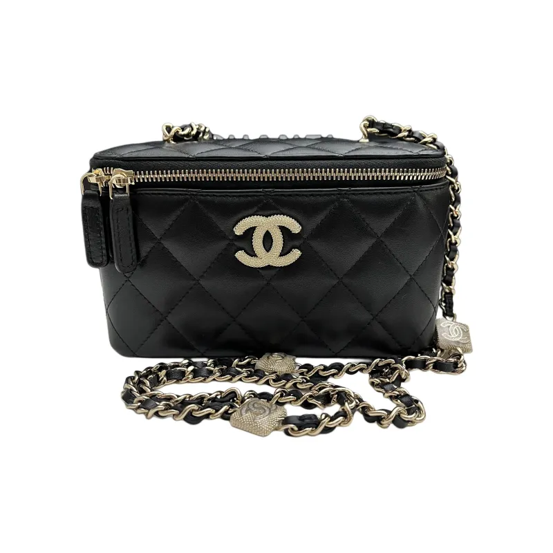 CHANEL Lambskin Shoulder Bag, Crossbody Bag, Handbag Women's Black-0