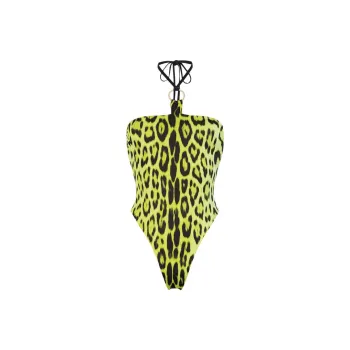Roberto Cavalli Leopard Print Halterneck Swimsuit