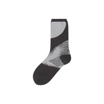 ISSEY MIYAKE Mid Calf Socks Women's 1 Pack Black Gray