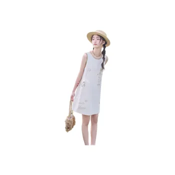 ZIHAN Sleeveless Dress Women's Ecru