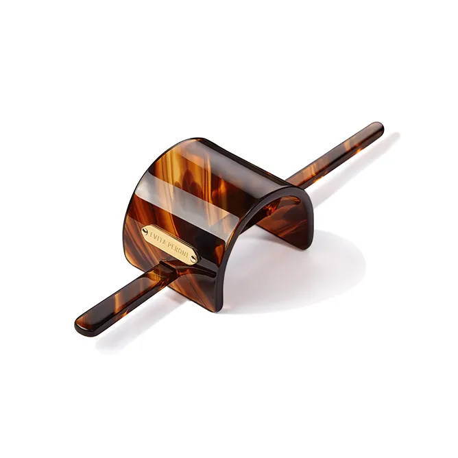 EVITA PERONI Acetate Plate Hairpins Women's Tea Brown-2