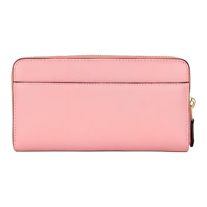 COACH Accordion Zip Cow Leather Card Holder Wallet Women's Pink-2