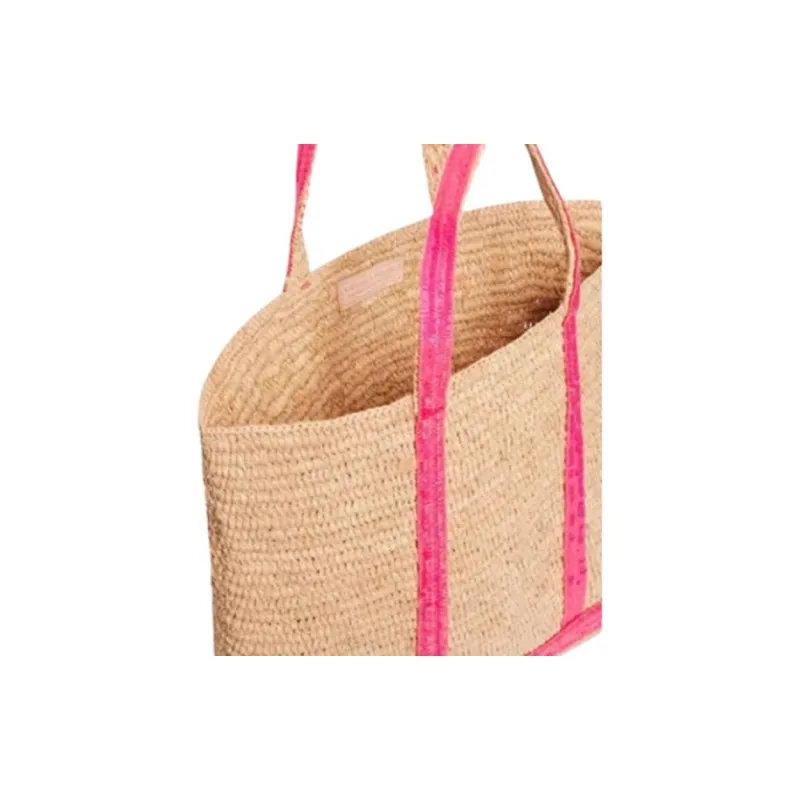Vanessa Bruno Raffia Handbag Medium Size Women's Neon Pink-3