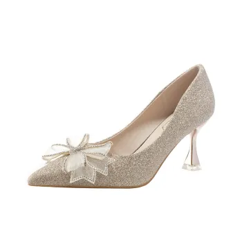 KATHRYN WILSON Chunky Heel High Heels 7.5cm Women's Champagne