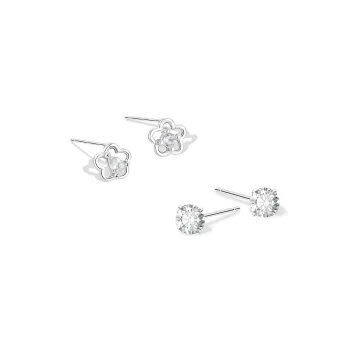 KUMET Sterling Silver Stud Earrings Women's