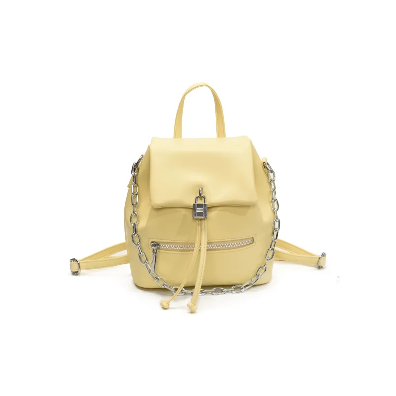 ZAVC PU Backpack Regular Women's Silver/Black/Ecru/Yellow-15