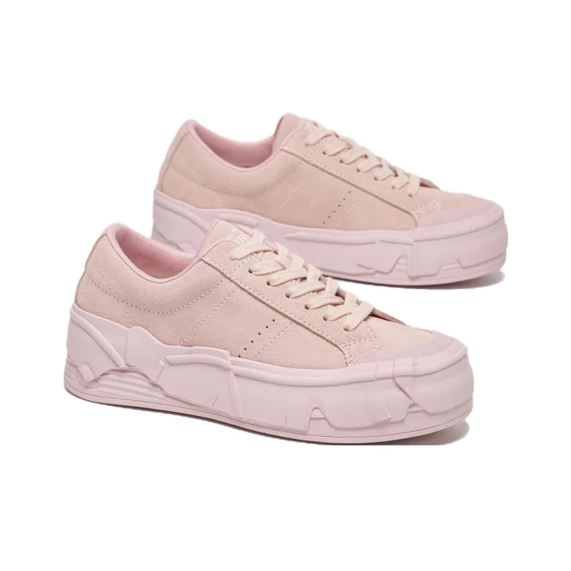 Beau Today Low Top Skateboard Shoes Women's Pink-2