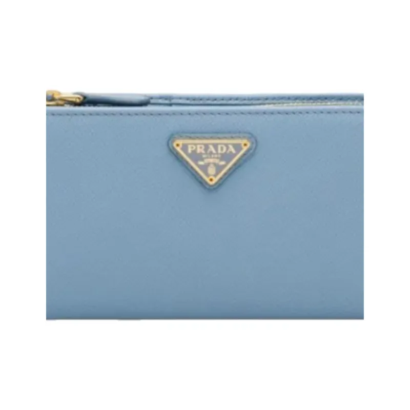 PRADA Saffiano Leather Wallet Women's Blue-1