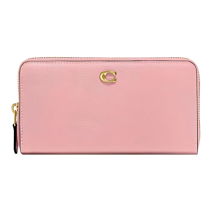 COACH Accordion Zip Cow Leather Card Holder Wallet Women's Pink-0