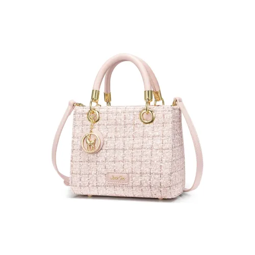 JUST STAR Woolen Tote Shoulder Bag, Crossbody Bag, Handbag Regular Women's Black/White/Pink