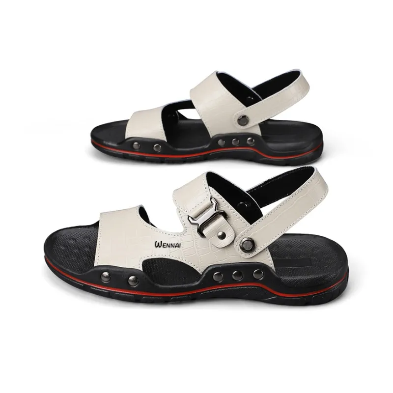 Wen Nai Beach Sandals Men's Ecru-1