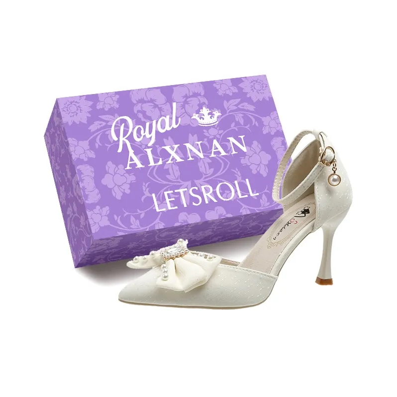Alxnan High Heels Women's Ecru/Light Blue/Black-7