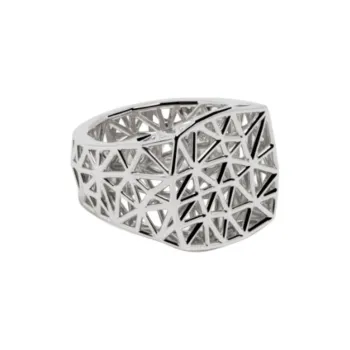 TOM WOOD Mesh Sterling Silver Signet Ring