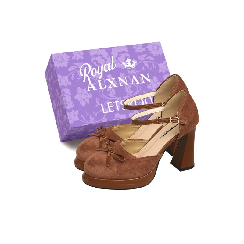 Alxnan Chunky Heel High Heels Women's-5