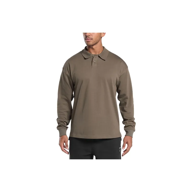 GYMSHARK Polo Shirt Men's Camouflage Brown-0
