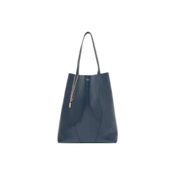 Chloe Cow Leather Tote Bag, Shopping Bag, Shoulder Bag Tubas Women's Tapestry Blue
