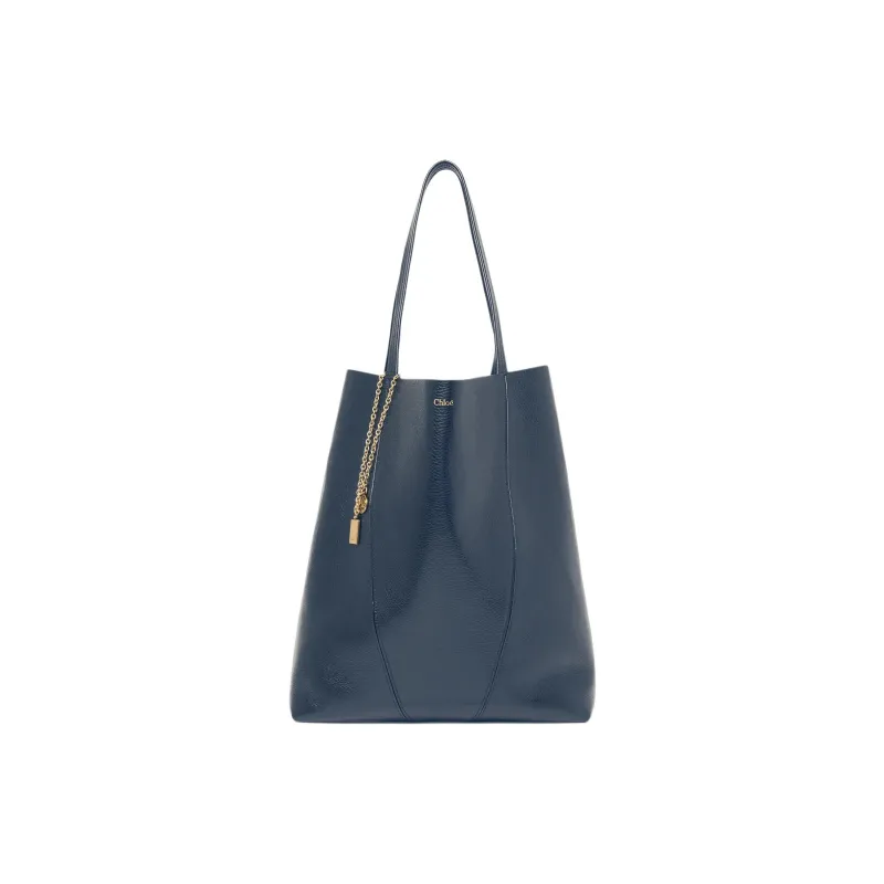 Chloe Cow Leather Tote Bag, Shopping Bag, Shoulder Bag Tubas Women's Tapestry Blue-0