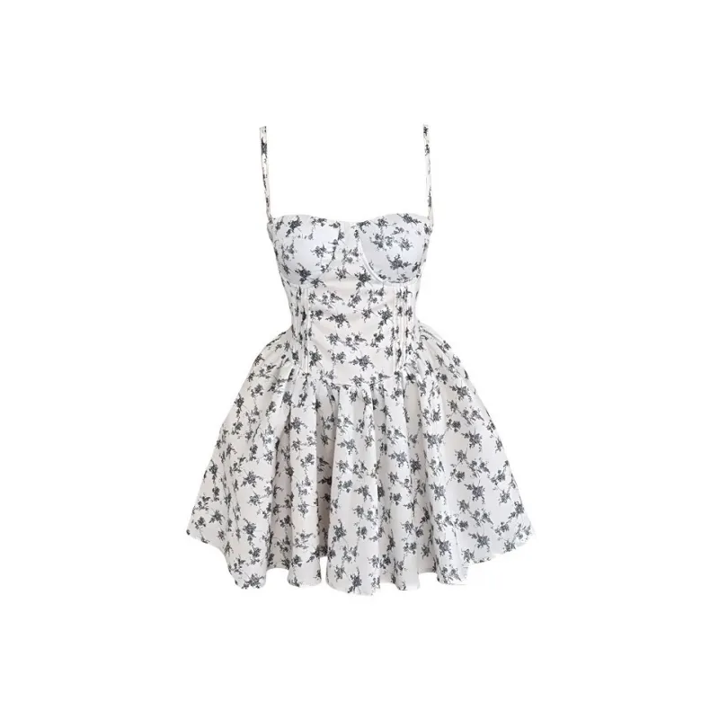 GUOZHEN Slip Dress Women's Blue And White Porcelain-0