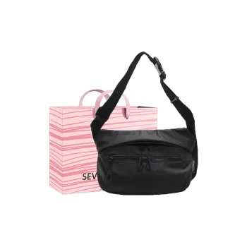 SEVENMOONS PU Shoulder Bag Tubas Unisex Black