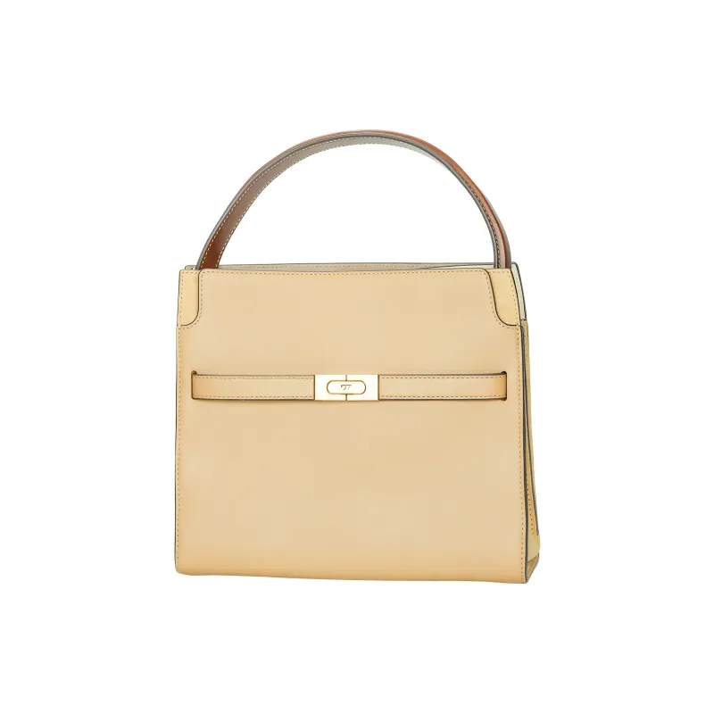TORY BURCH Lee Radziwill Cow Leather Handbag, Shoulder Bag, Crossbody Bag Small Size Women's Dark Sandy Brown-1