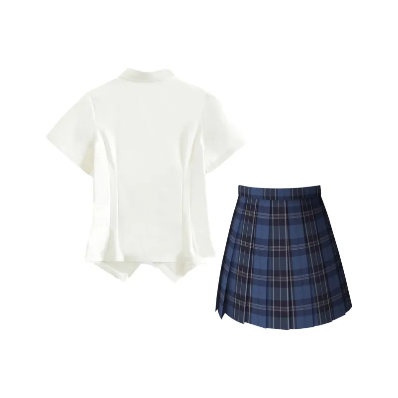 SHENBEI JK Two Piece Skirt Sets Women's-1