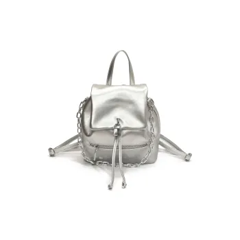 ZAVC PU Backpack Regular Women's Silver/Black/Ecru/Yellow