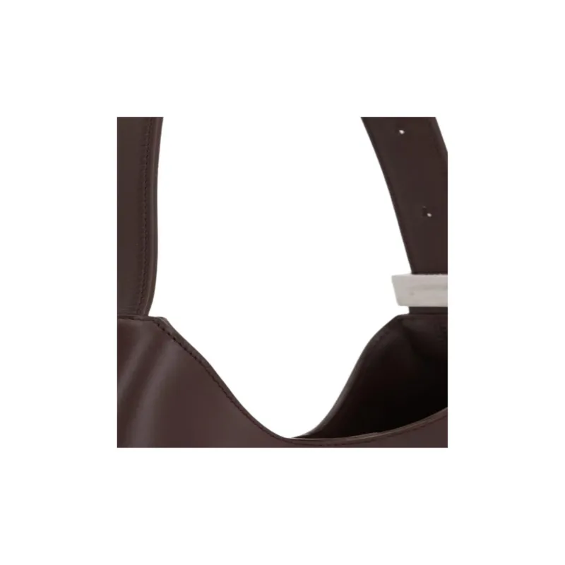 JIL SANDER Calfskin HOBO Shoulder Bag Medium Size Women's Dark Brown-3
