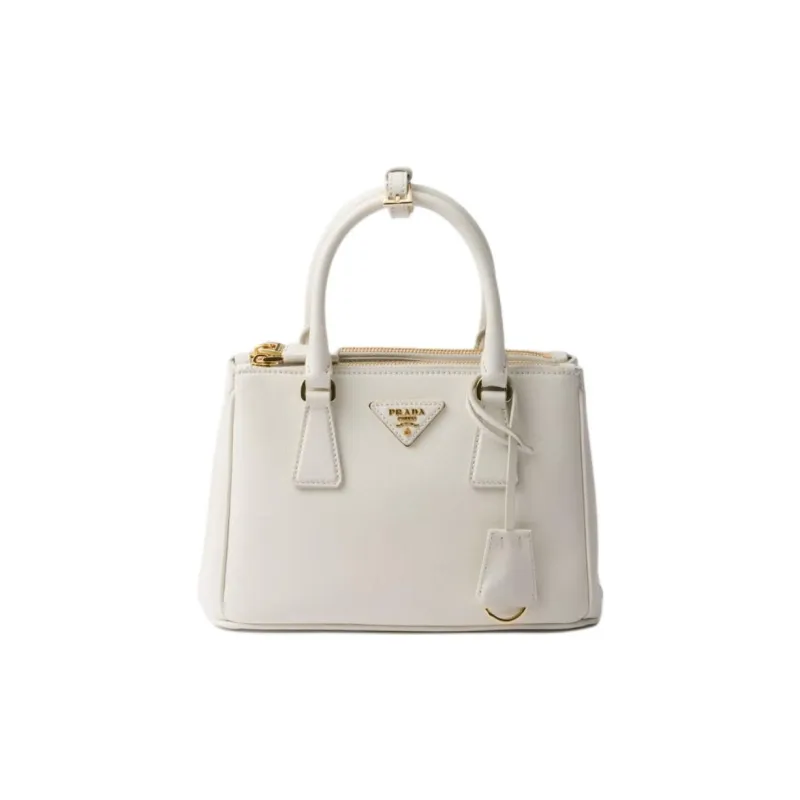 PRADA Galleria Killer Bag Leather Shoulder Bag, Crossbody Bag, Handbag Trumpets Women's White-0