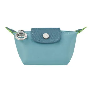 LONGCHAMP Le Pliage Green Canvas With Leather Trim Canvas Bag, Dumpling Bag, Coin Purse Regular Women's Blue