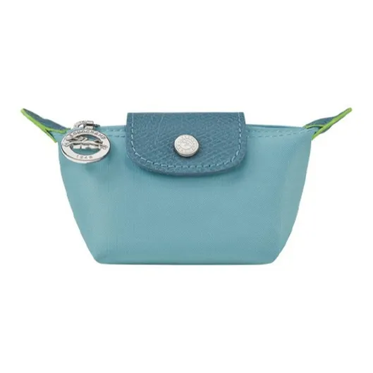 LONGCHAMP Le Pliage Green Canvas With Leather Trim Canvas Bag, Dumpling Bag, Coin Purse Regular Women's Blue-0