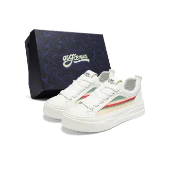 OUGLEMEN Height Increasing Abrasion Resistant Lightweight Slip Resistant Low Top Skateboard Shoes Men's Box