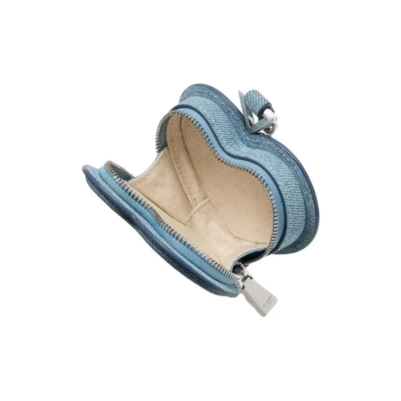Kate Spade Cow Split Leather Coin Purse Trumpets Women's Denim Blue-3