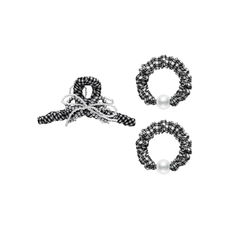 ROYALSASA Cotton Linen Blend, Faux Pearl Hair Clips Women's-0