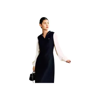 Yiner Long Sleeved Dress Women's Black