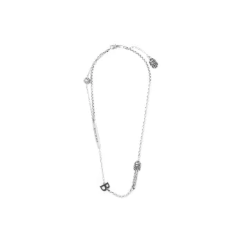 BAPE BLACK Silver Alloy Necklaces Unisex