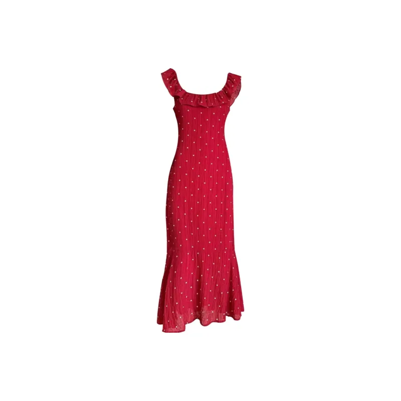 RTTO Slip Dresses Women's Red-0