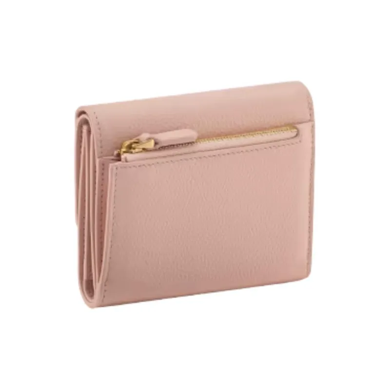 BVLGARI Calfskin Card Holder Women's Pink-1