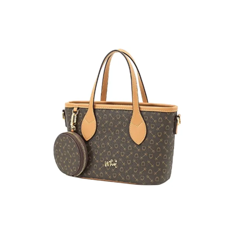 Why Artificial Leather Shoulder Bag, Crossbody Bag, Handbag Trumpets Women's Apricot With Beige/Coffee-15