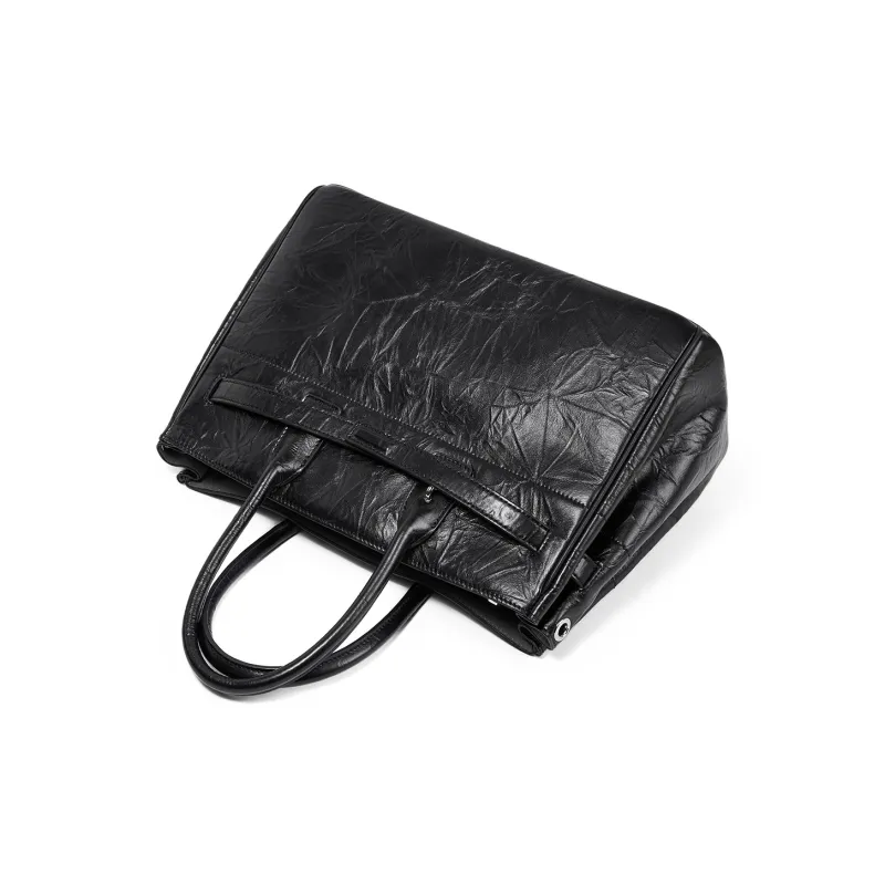 PIERRE CARDIN Cow Leather Shoulder Bag, Handbag Tubas Women's Black/Ecru-3